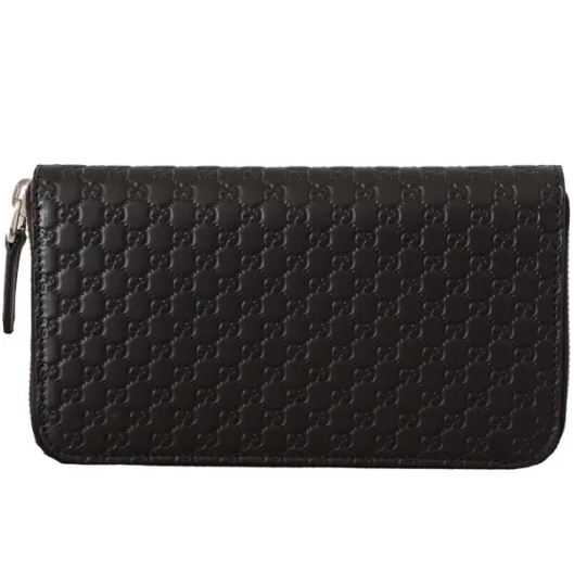 Black Wallet Microguccissima Leather Zipper wallet