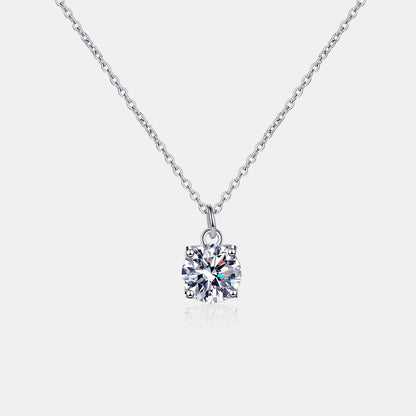 1 Carat Moissanite 925 Sterling Silver Necklace