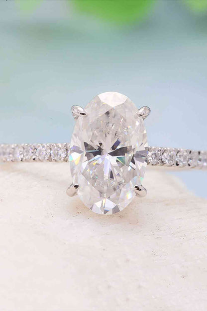 14K White Gold 2.5 Carat Moissanite 4-Prong Ring